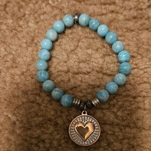 T. Jazelle Heart Of Gold Turqoise Bracelet